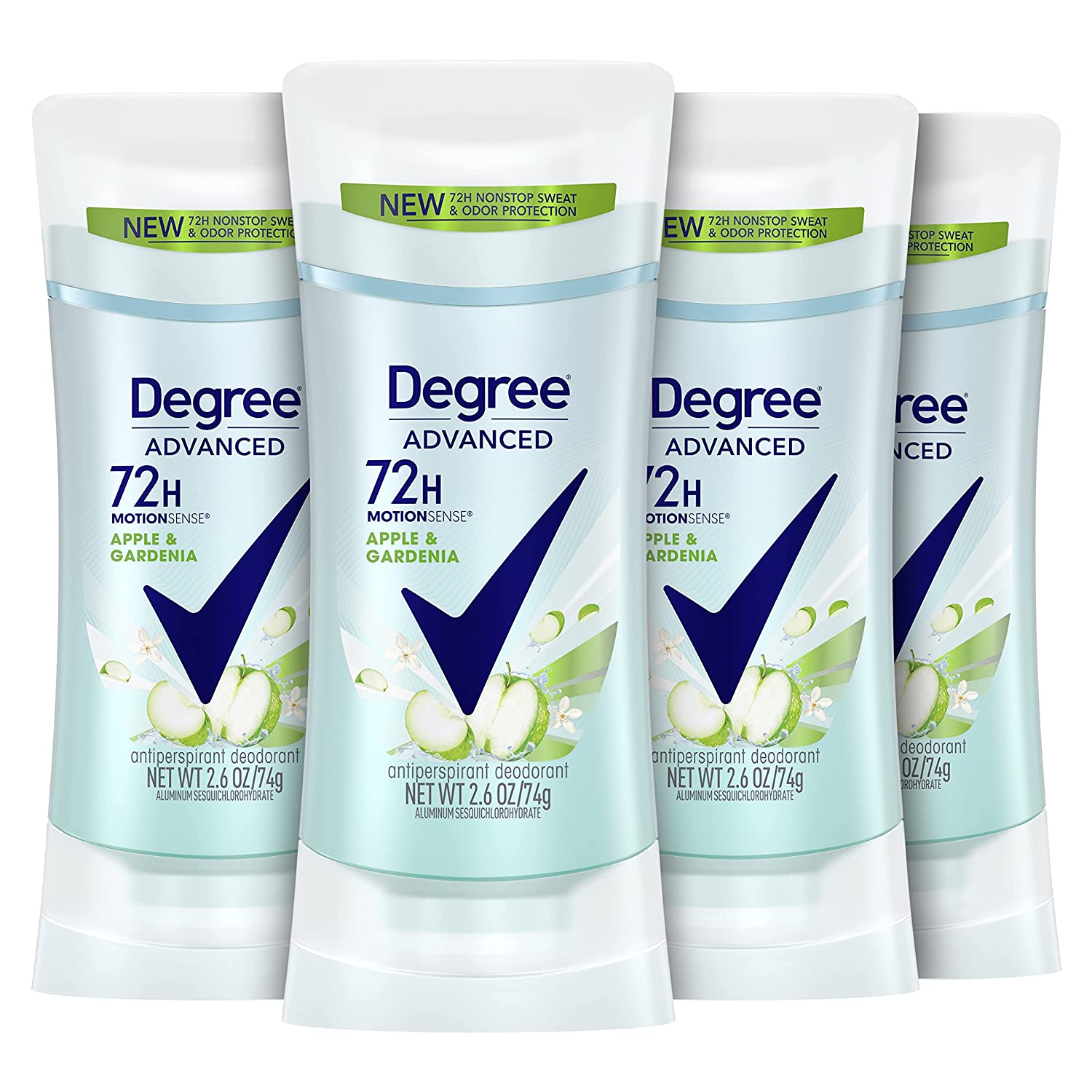 230816075506842_1 Degree Advanced Antiperspirant Deodorant 72-Hour Sweat & Odor Protection Apple & Gardenia Deodorant for Women with?MotionSense?Technology, 2.6 Ounce (Pack of 4) - Image 1